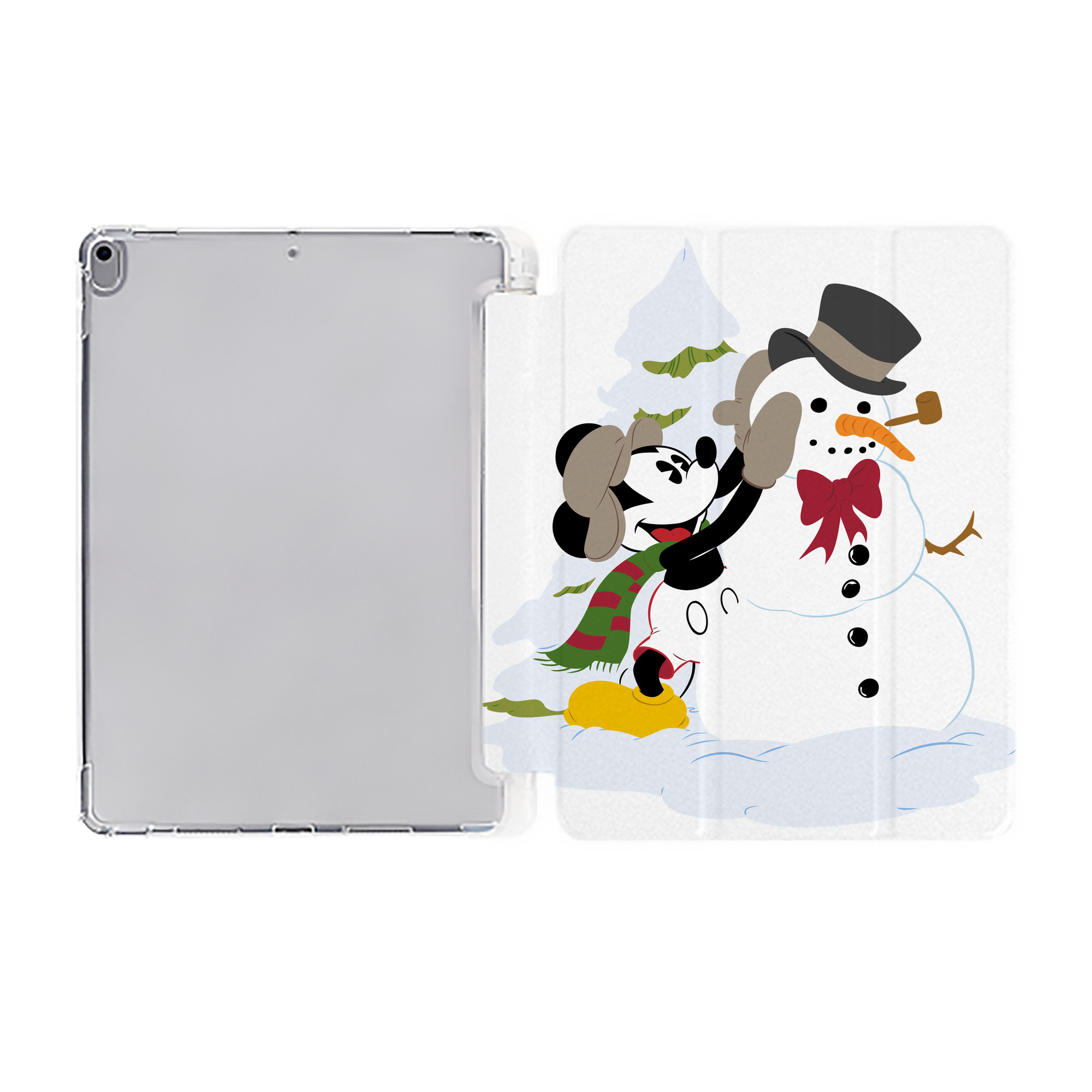 （画像用） ミッキーマウス Mickey Mouse IPad ケース ペン収納付き 三つ折りスタンド PUレザー×シリコン 対応機種9.5/10.5/10.9インチ